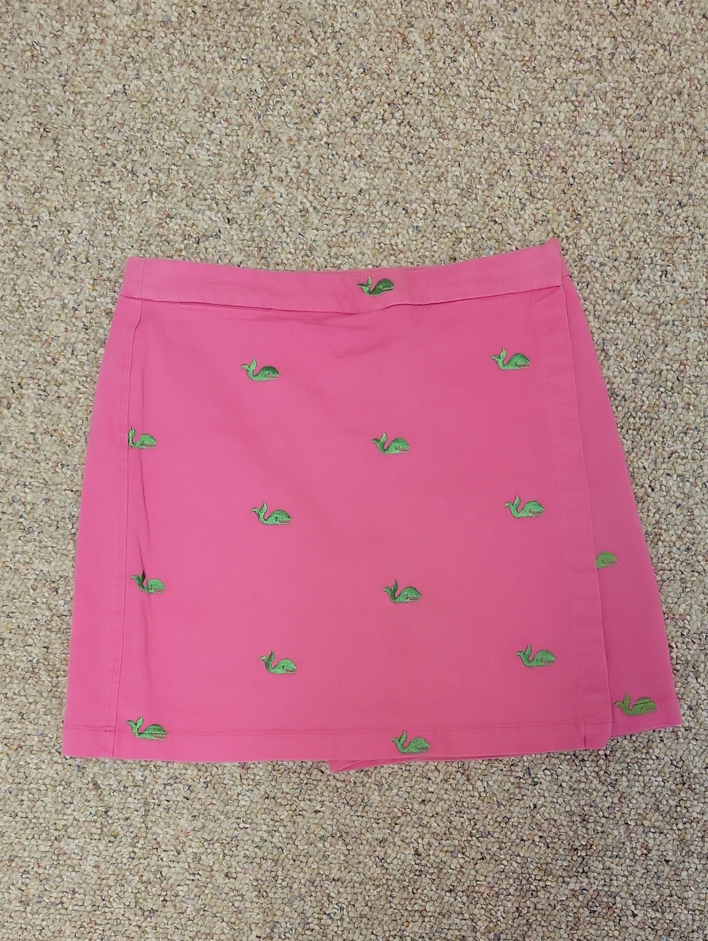 Kate Hill Pink Mini Skort with Green Whale Embroidery Sz 4 Summer Preppy Coastal